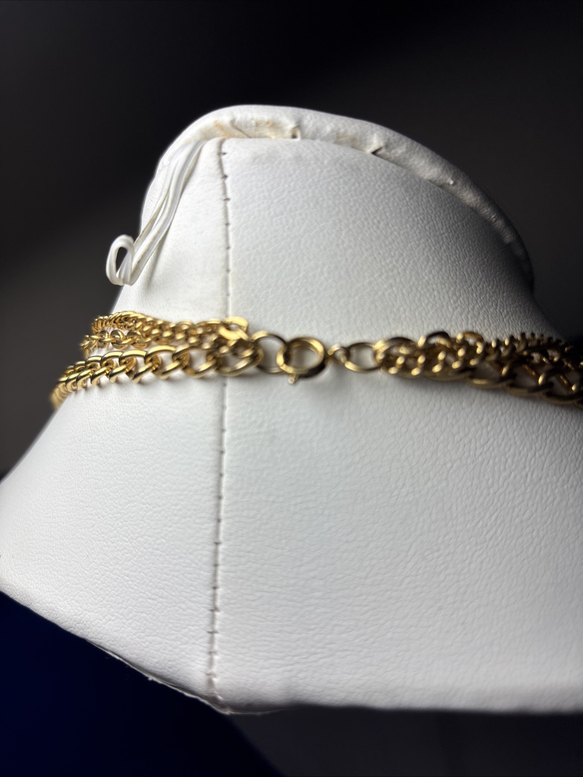 Vintage Triple Strand Gold Tone Graduated Link Chain Necklace 20″-27″ NN-103