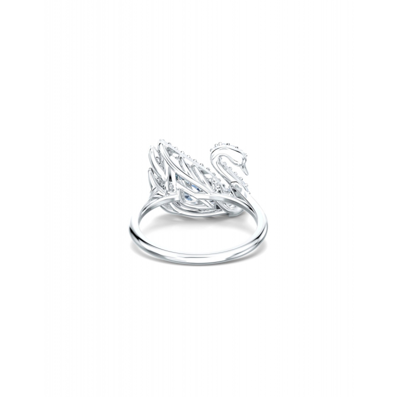 Swarovski Women’s Ring Dancing Swan Rhodium Plated and Crystal Size 6.75 5520712