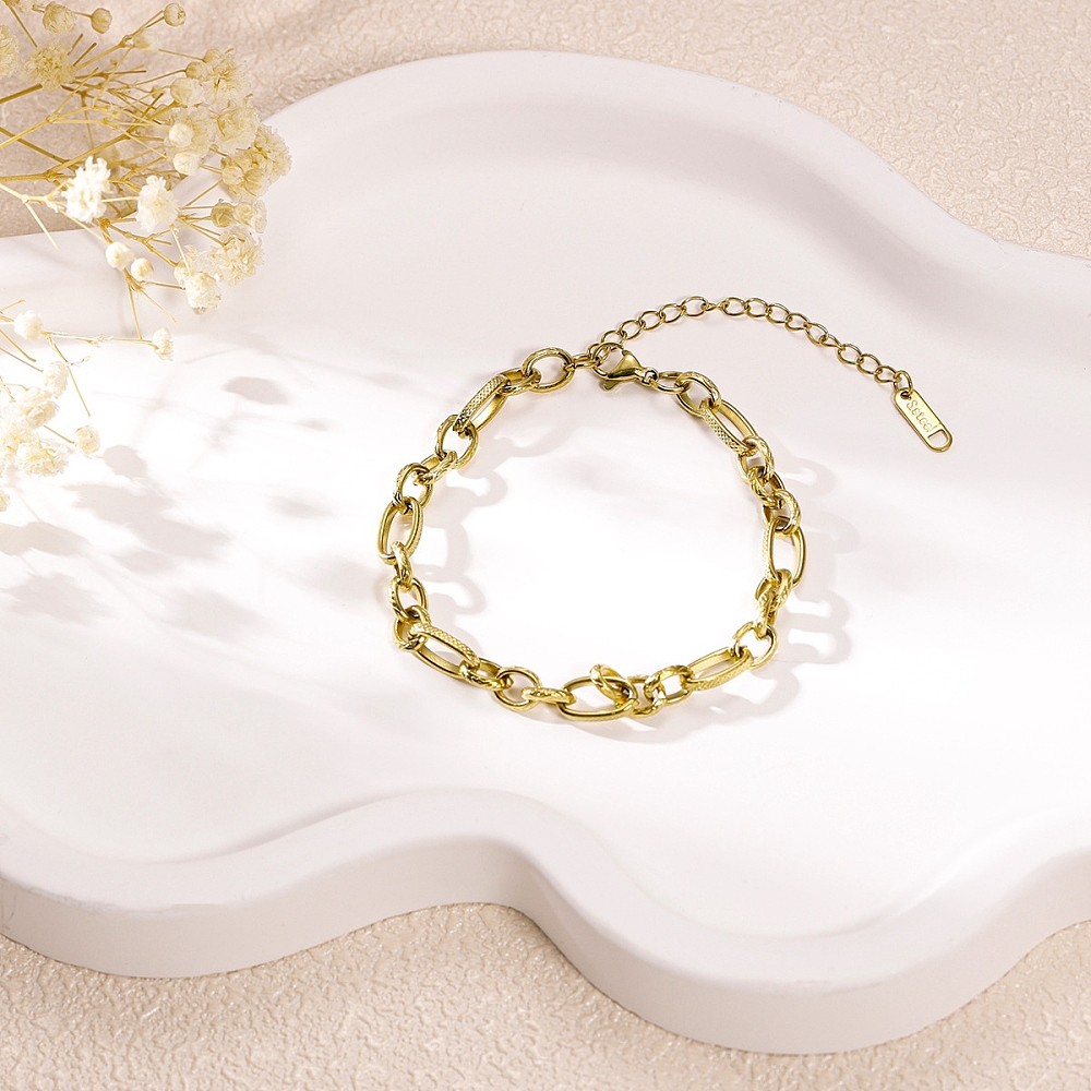 5pcs Bracelets Stainless Steel Link Chain Connector Blank Oval Golden for Women