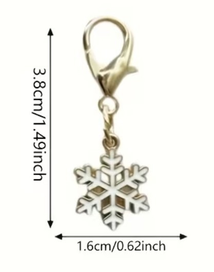 Zipper Pull, Purse Or Luggage Charms SNOWFLAKE