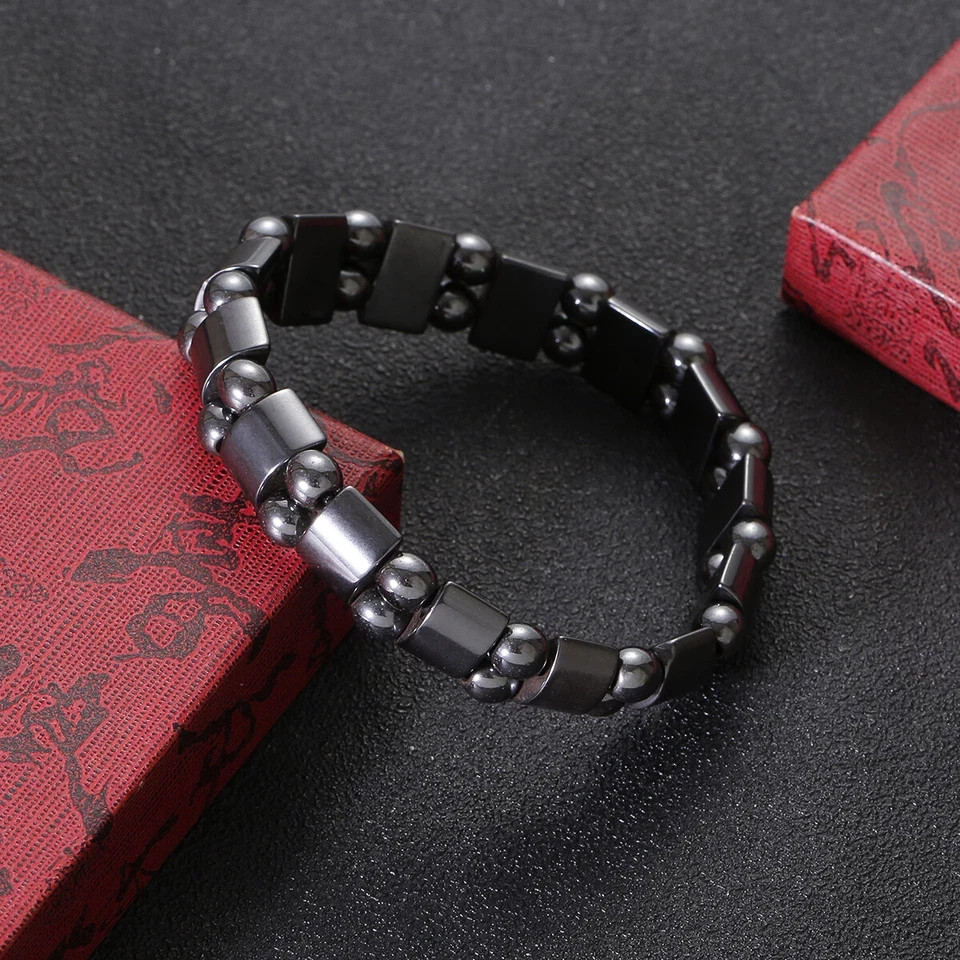 Magnetic Hematite Bracelets Pain Relief Powerfull Elastic Therapy Arthritis Gift