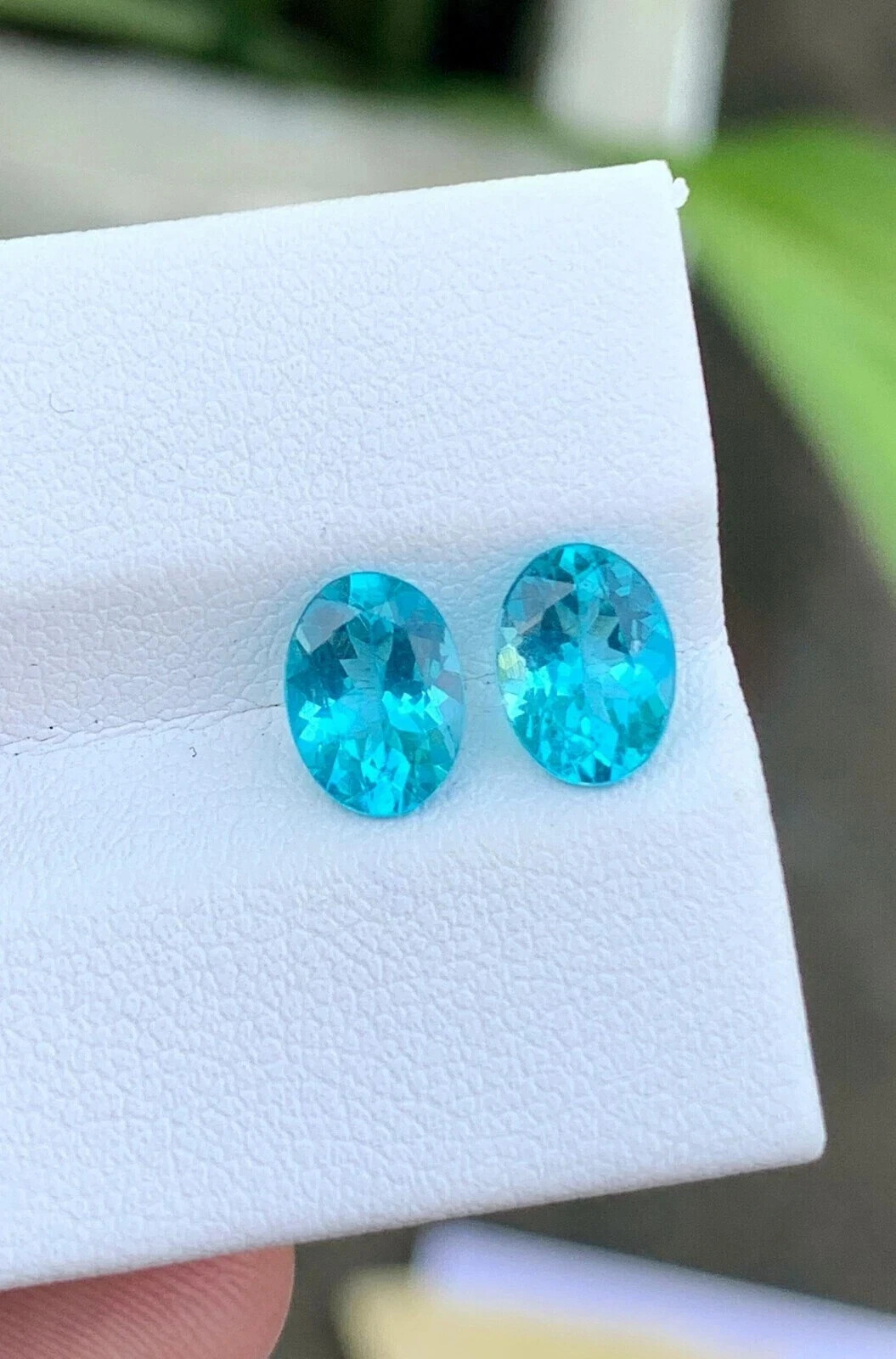 10 Ct 2 Pcs Certified Natural Paraiba Tourmaline Neon Blue oval Loose Gemstone