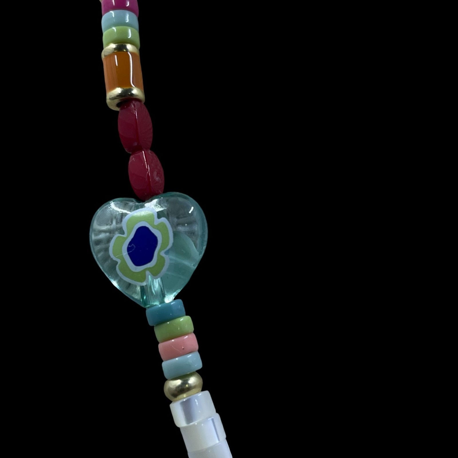 Mudd Colorful Beaded CIAO Necklace Kidcore Kawaii Y2K Rainbow Trendy Cute