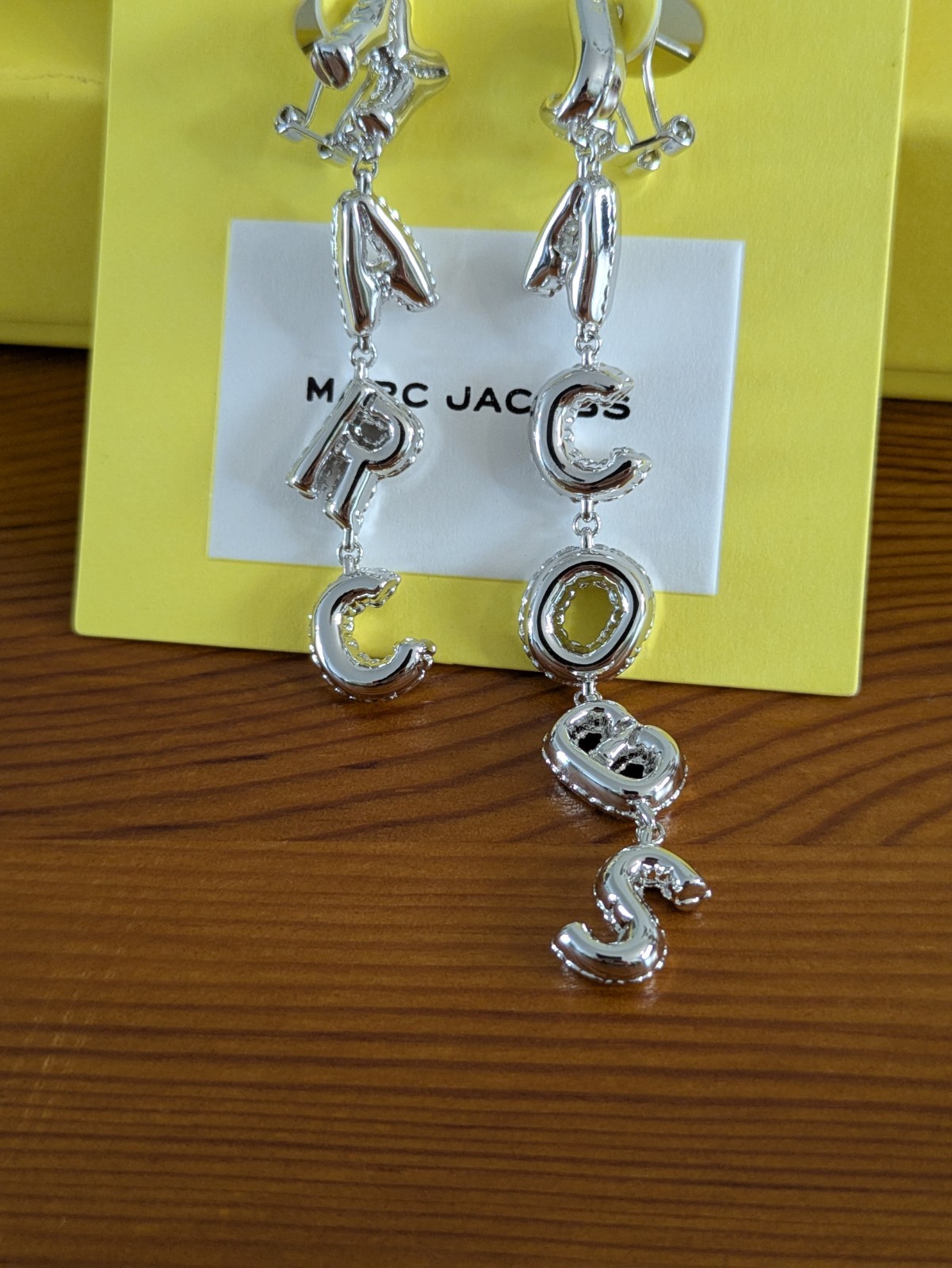 Marc Jacobs Asymmetrical Balloon Drop Earings Silver Statement Designer