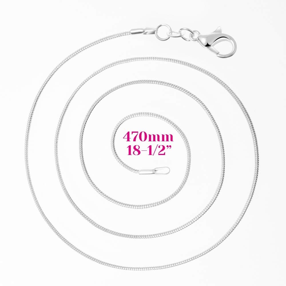 30 Pack Silver Plated Snake Chains 18″ for Jewelry Making – 1.2mm Bulk Necklaces