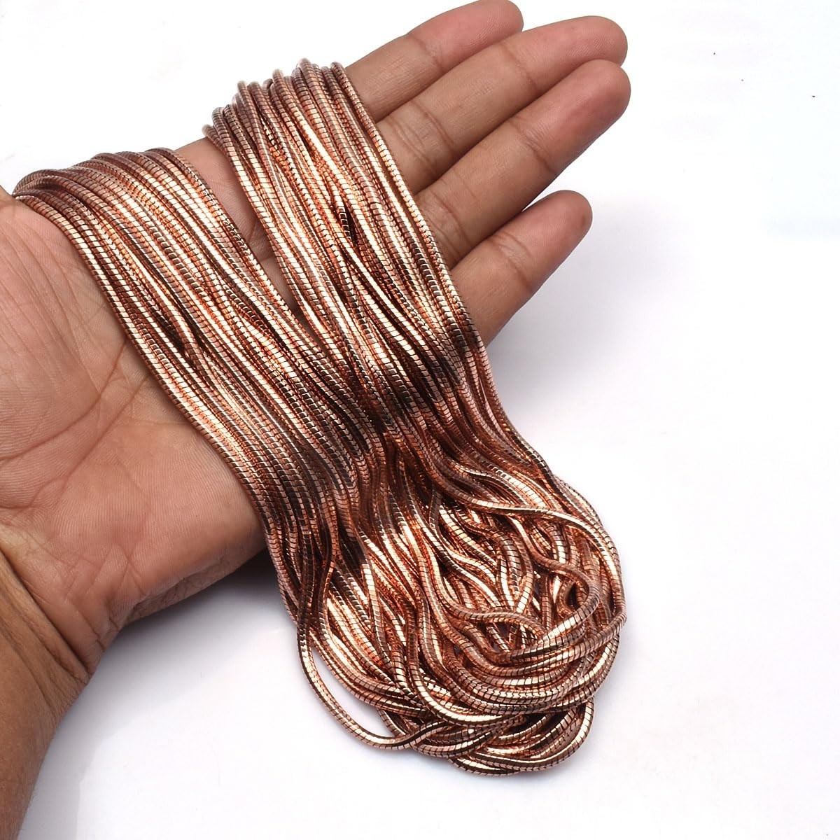 Handmade Pure Copper Snake Chain Necklace – Solid Unisex Jewelry Gift, Unique De