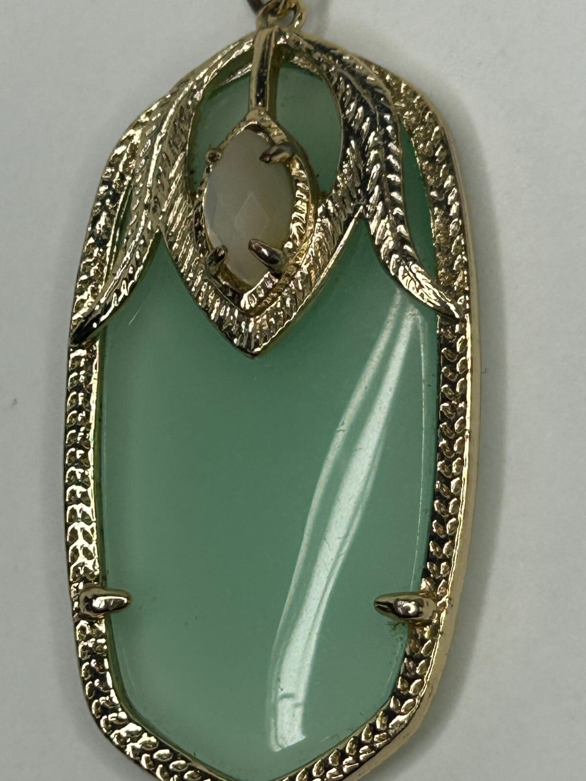 Kendrea Scott Necklace 30in Gold Tone Mint Green Chalcedony Roxanne Darby Rae
