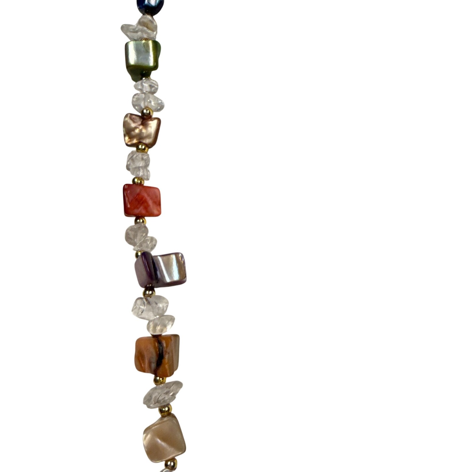 Multicolor Stone Beaded Necklace Barrel Clasp Gemstone Jewelry Bohemian