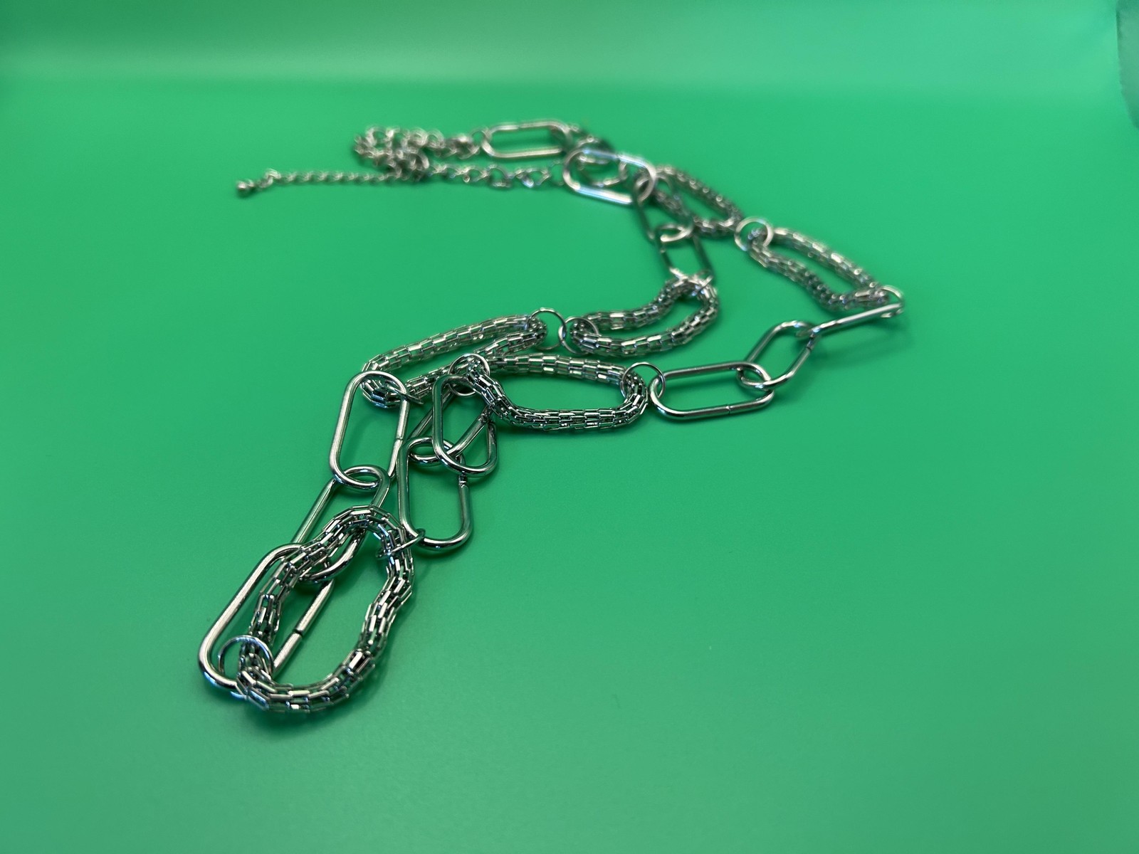 Necklace Silver Tone Large Oval Link Chain Statement Lobster Clasp 22 In Womens