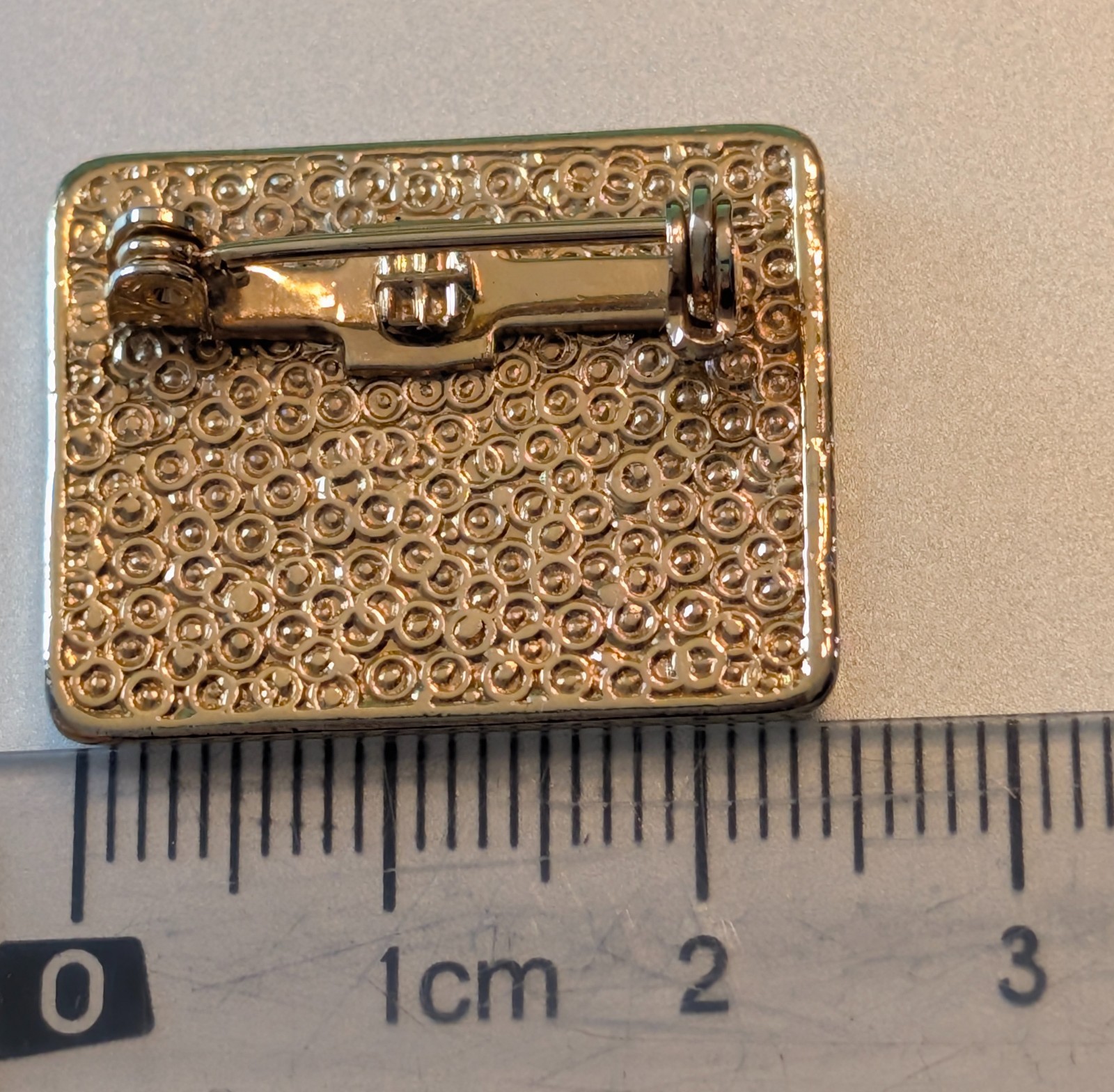 Vintage Electre Paris Brooch – Metal – Rectangular Plate Industrial Style