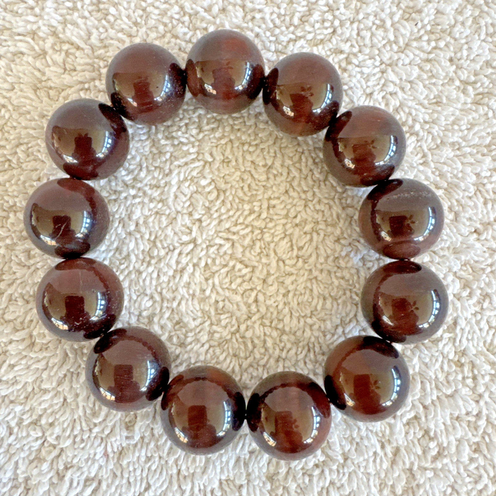 Multicolor Dragon Pattern Agate Bracelet Round Bead Fashion 12mm Elasticity 7.5″
