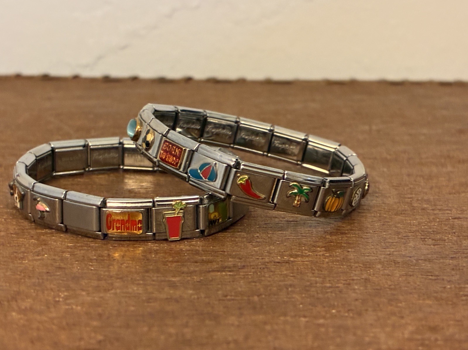 Italian Modular Charm Bracelet Lot Temptation Casa D’Oro Puzzle Collection Italy