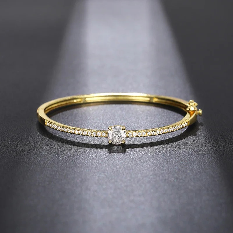 Fashionale Women’s Cubic Zirconia Bangle Silver Color/Gold Color.