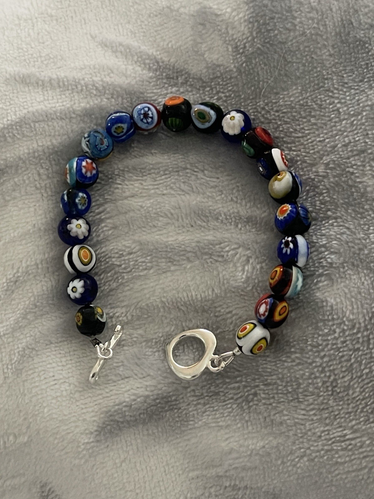 MILLEFIORI MURANO ART GLASS BRACELET! See Description For Size .