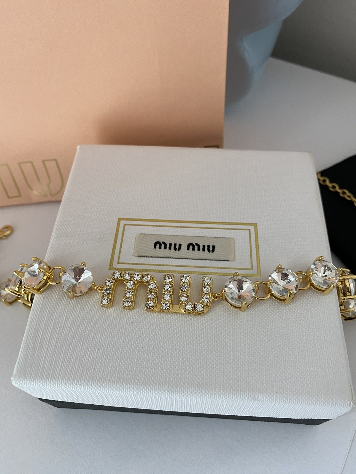 Miu Miu Authentic Rare Find Crystal Chocker Necklace