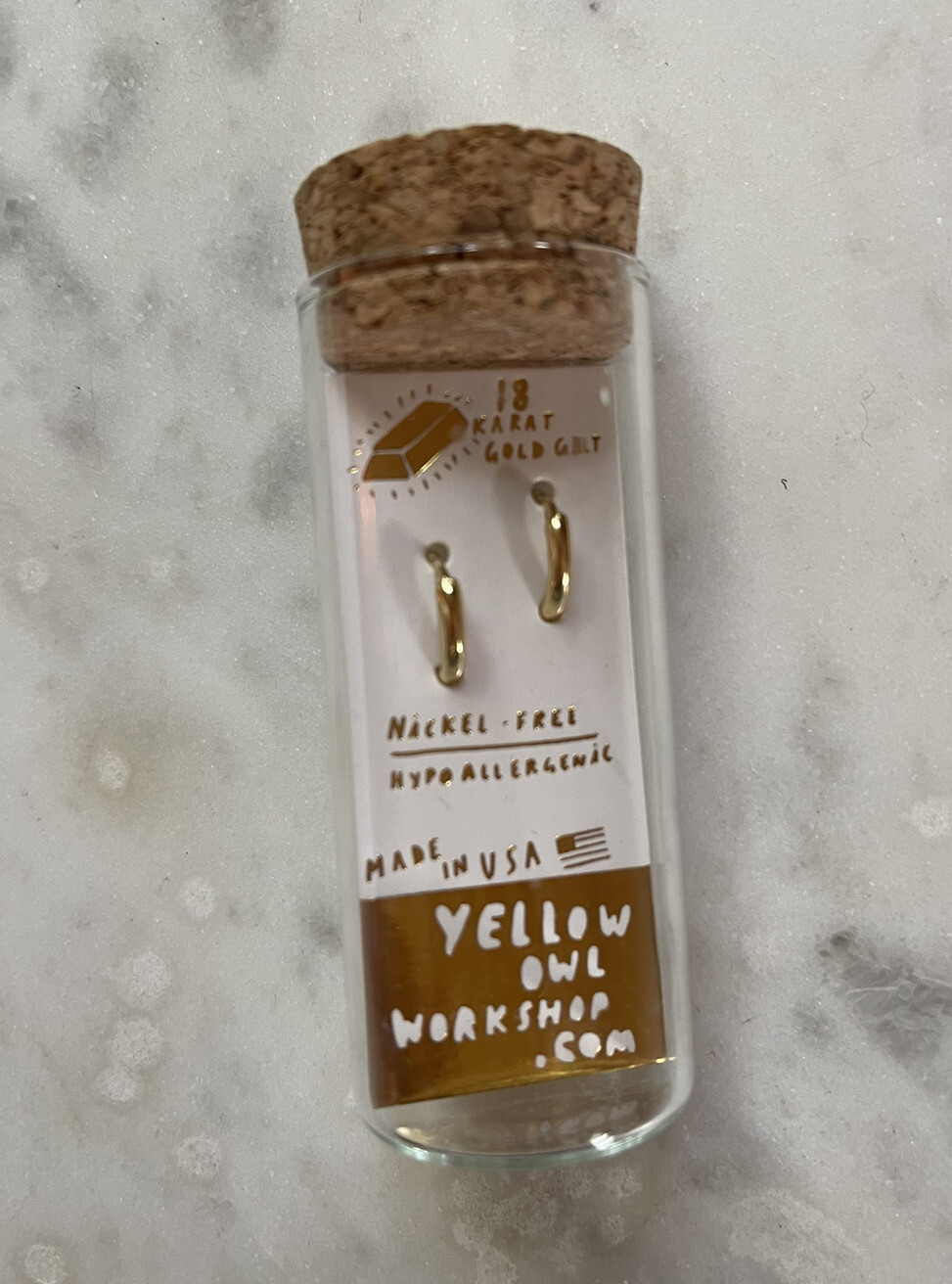 YELLOW OWL WORKSHOP EARRINGS Feminist Female Boobs 18k Gold Gilt NIB