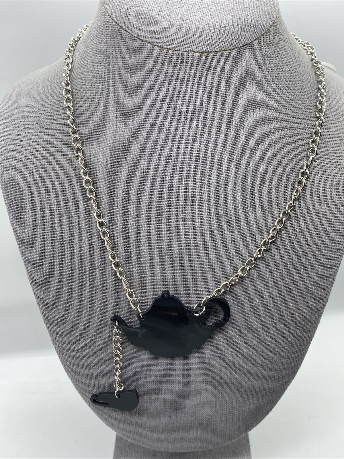 Fashion Necklace Women Jewelry Black Teapot Teacup Choker Chain Party Coffee New