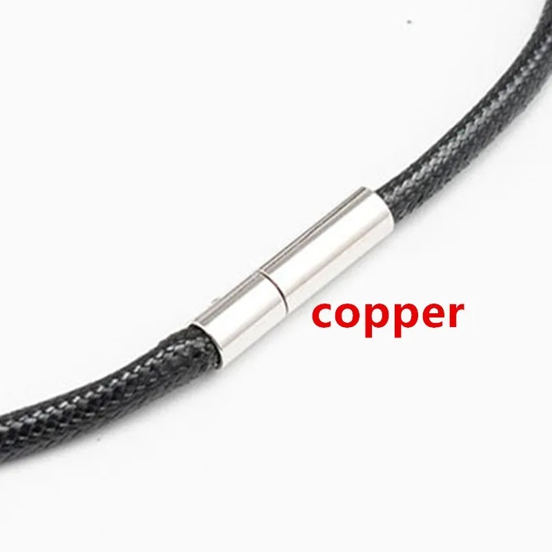 Black Leather Rope Chain Necklace 45/50/60cm Cord for DIY Pendant