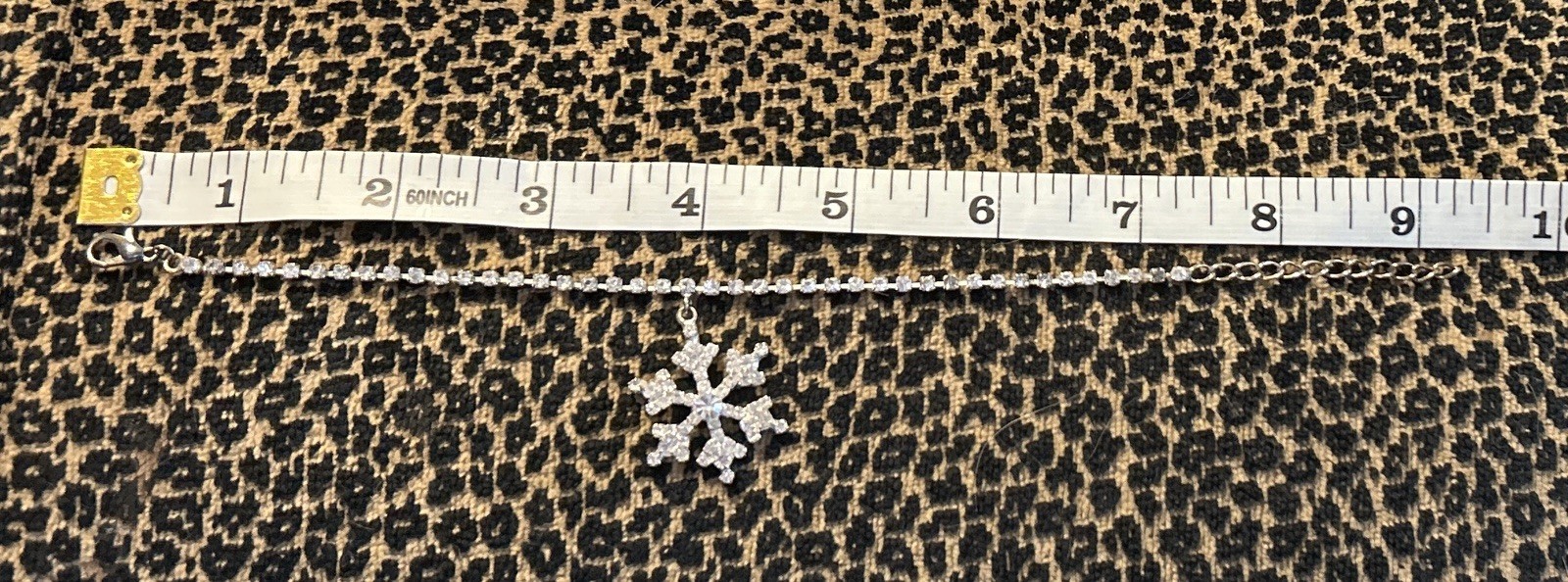 Vintage 1970’s Silver Toned Rhinestone Snowflake Tennis Bracelet