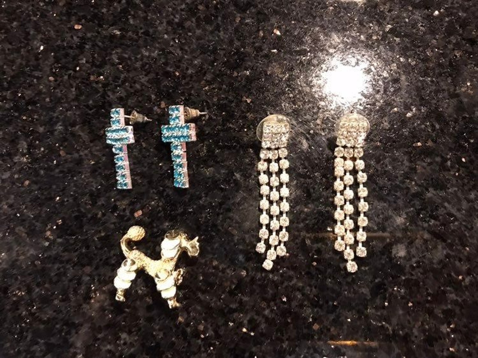 Two Sets of Earrings & Doggie Broch