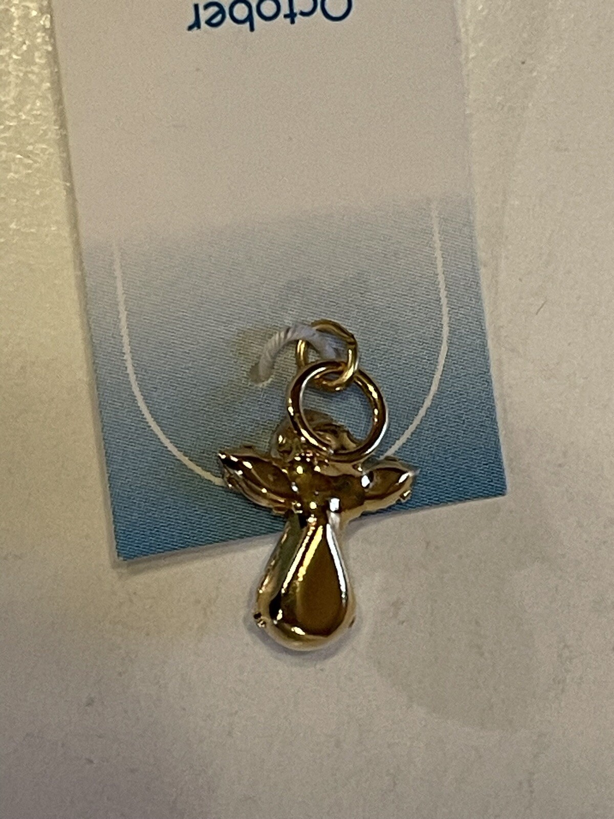 1996 October Birthstone Angel Charm Pendant Vintage Roman Inc NEW Rhinestones