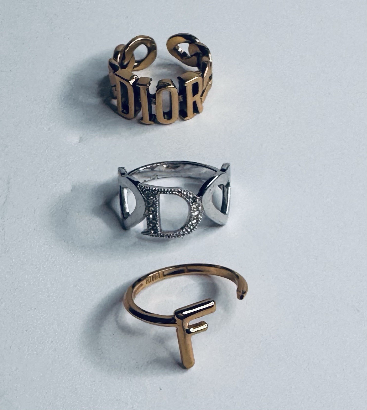 Christian Dior Rings and Fendi Gold Tone And Silver Size 6 USA