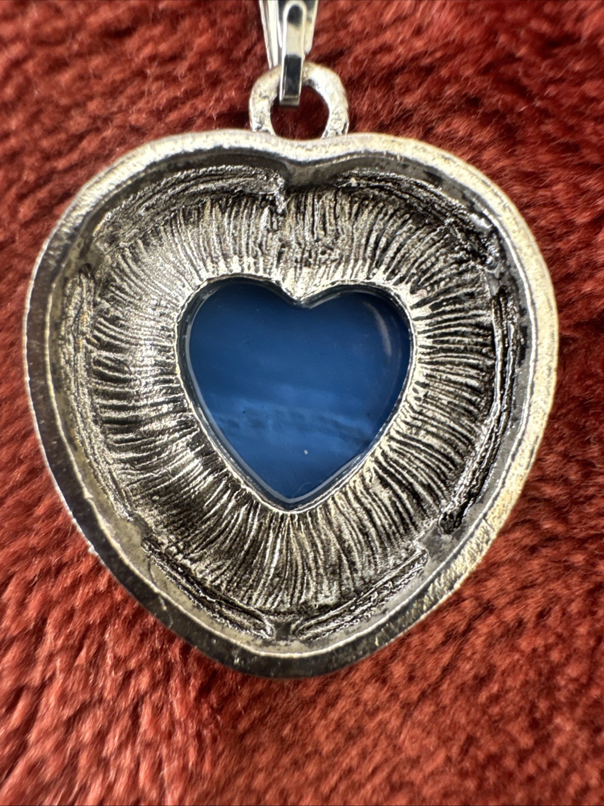 Dark Blue Heart Pendant Necklace Adjustable Chain 18” + 2.5” Extender