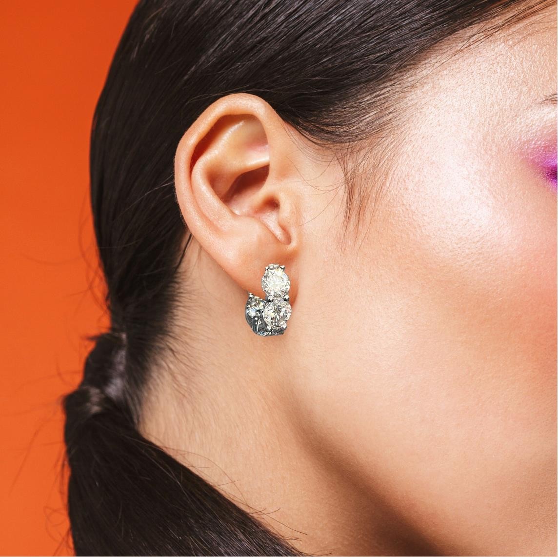 8.00 CTW Jumbo VVS1 Moissanite Hoop Earrings Huggies 20mm – 925 Silver