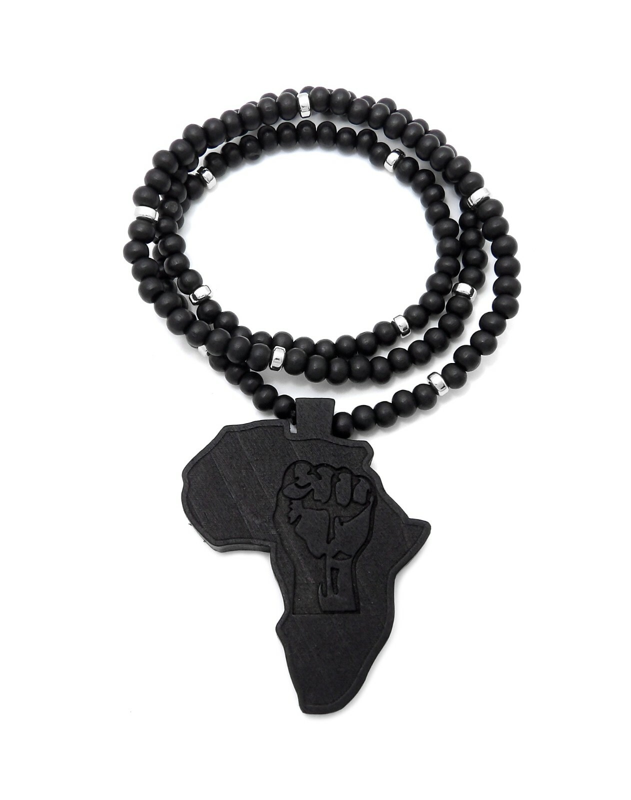 Good Quality Wood Fist Power Africa Pendant 6mm/26″ Wooden Beads Necklace WRC5