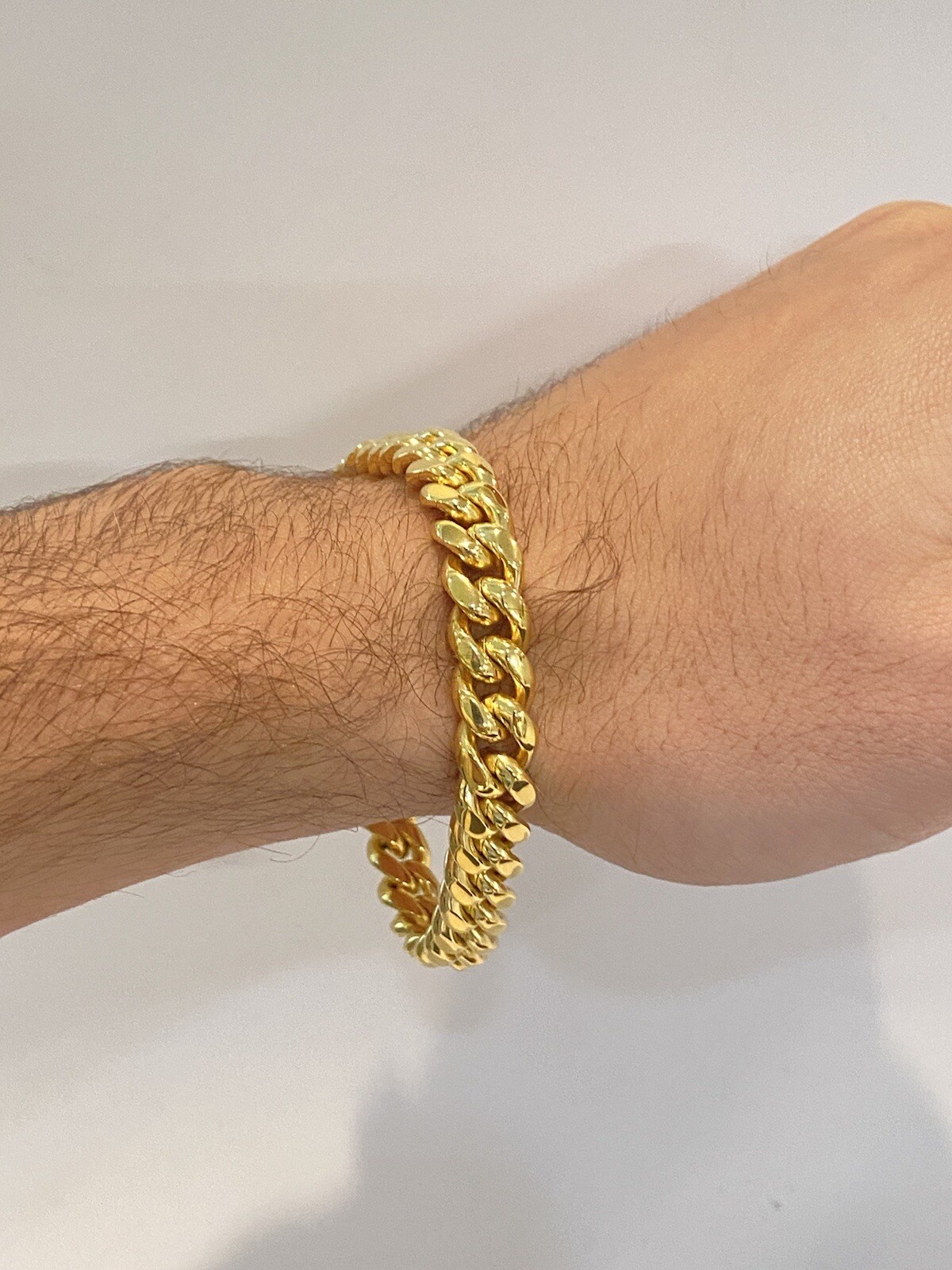 Miami Cuban Link Bracelet 18k Gold Vermeil Stainless Mens Hip Hop Bracelet 12mm