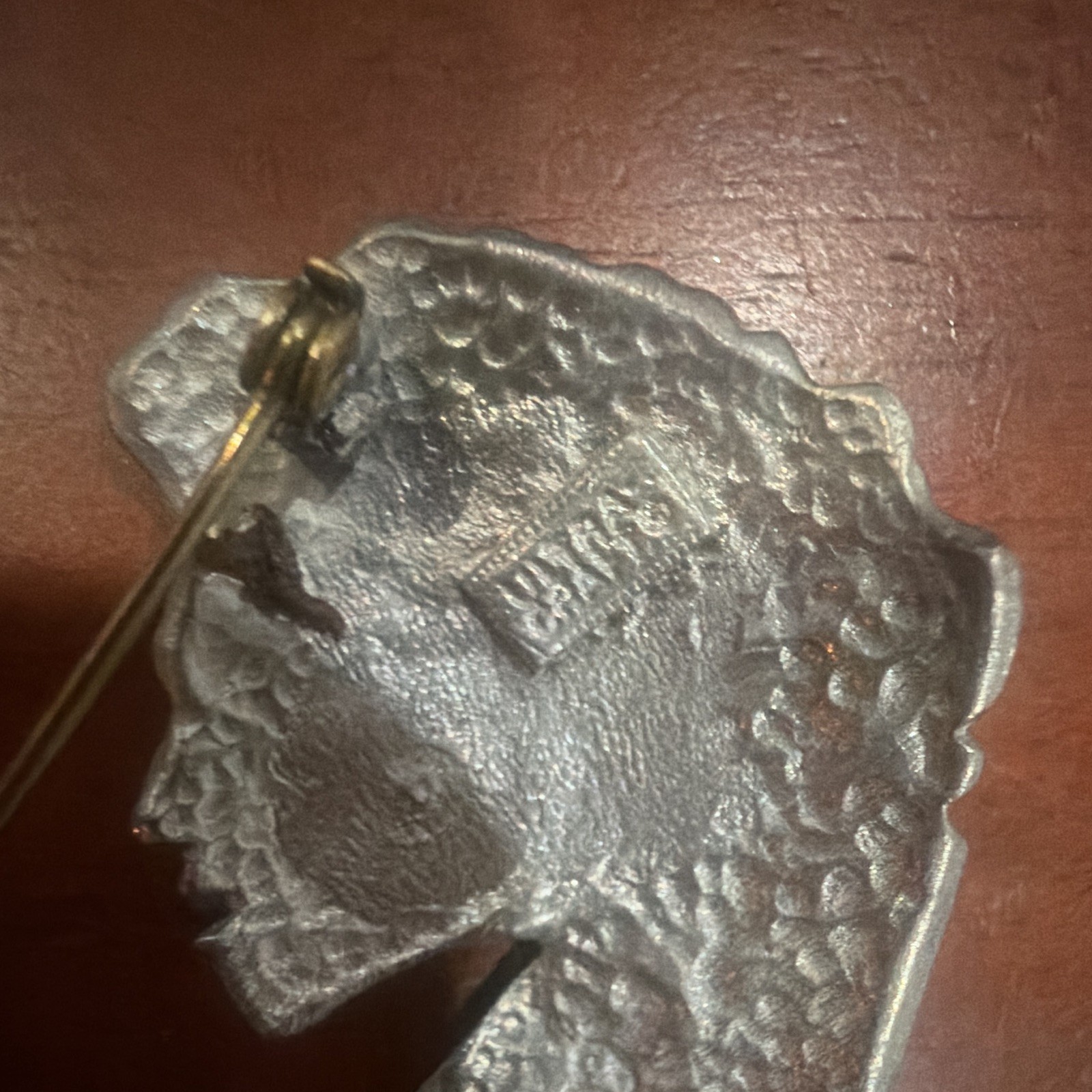 JJ Signed Two-Tone Silver Gold Mother & Child Figural Brooch Pin