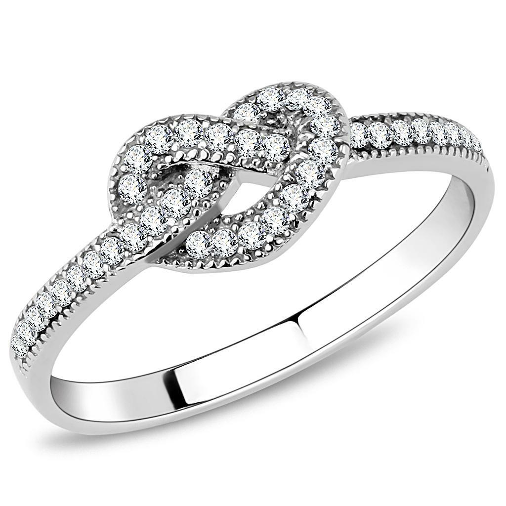 DA053 – High polished (no plating) Stainless Steel Ring with AAA Grade CZ in