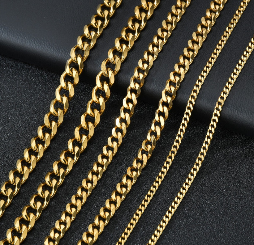 Men Women Stainless Steel 2.8/3.5/4.2/5mm Cuban Curb Chain Link Necklace 16-36″