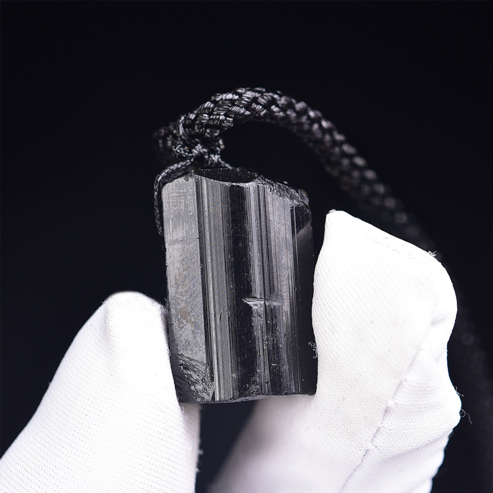 Raw Black Tourmaline Necklace, Handmade Natural Stone, Men’s & Women’s Necklace