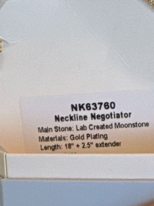 Bomb Party Neckline Negotiator Created Moonstone on Gold