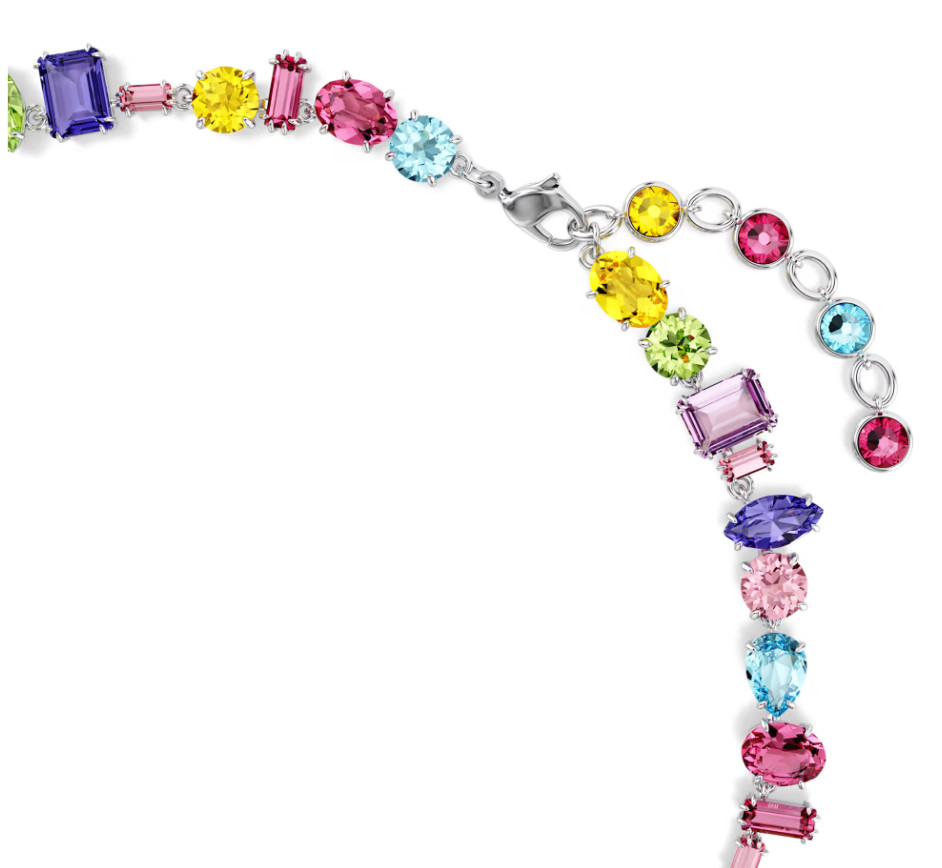 Swarovski Gema necklace Mixed cuts, Multicolored, Rhodium plated 5656397