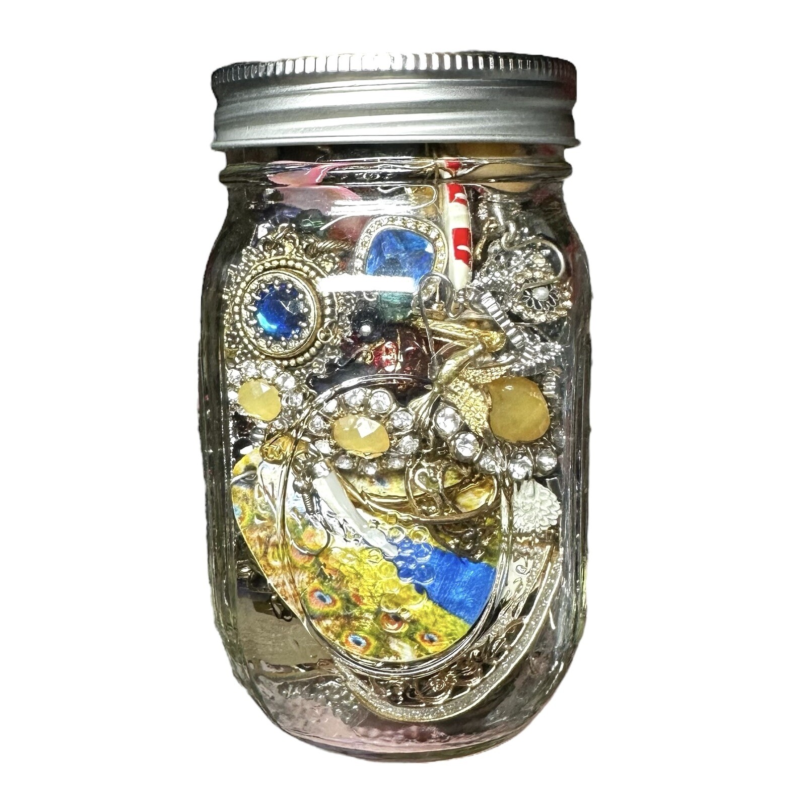 GIFT 16 oz Mason Jar Mystery Lot Surprise Box Jewelry Necklaces Tik Tok Mixed