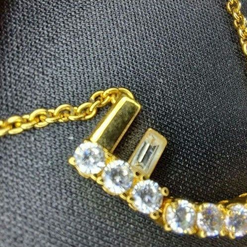Fendi First Necklace Logo Necklace Gold Crystal Women’s Accessory