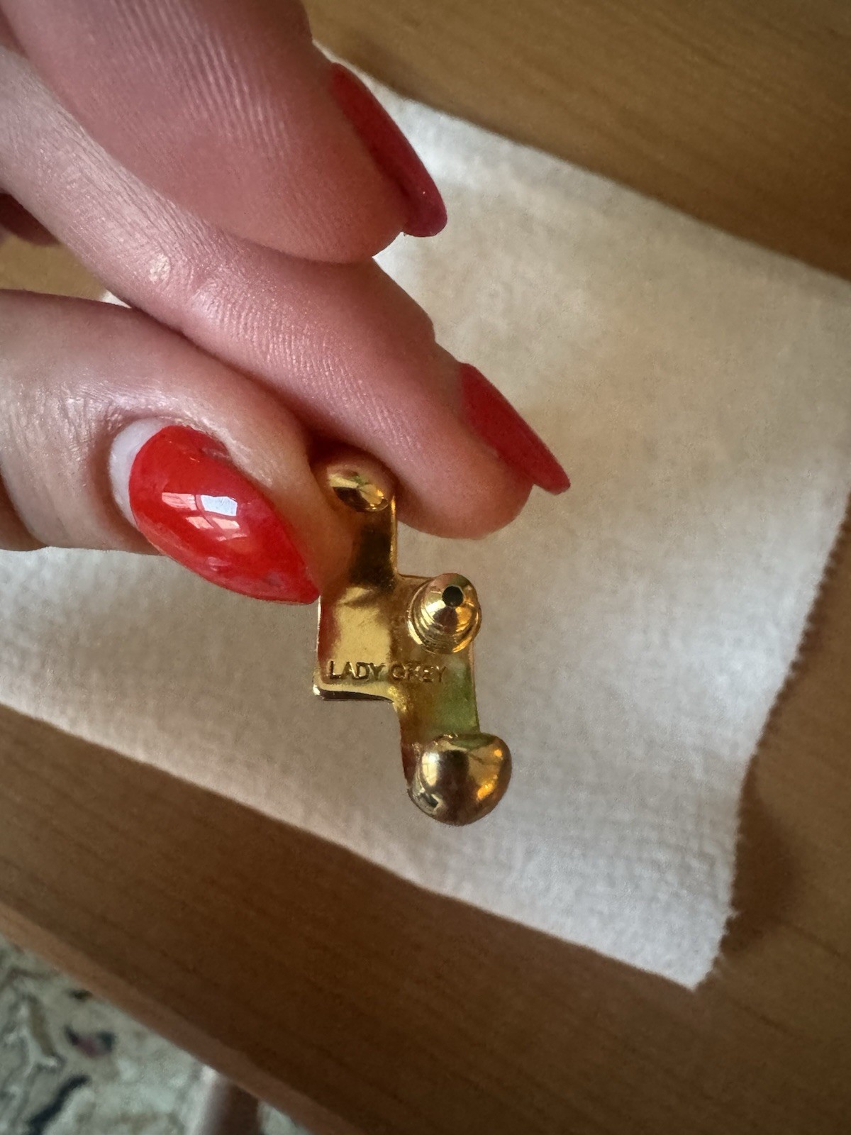 Lady Grey “Shift” Gold Tone, Cuff-Like Pierced Earrings