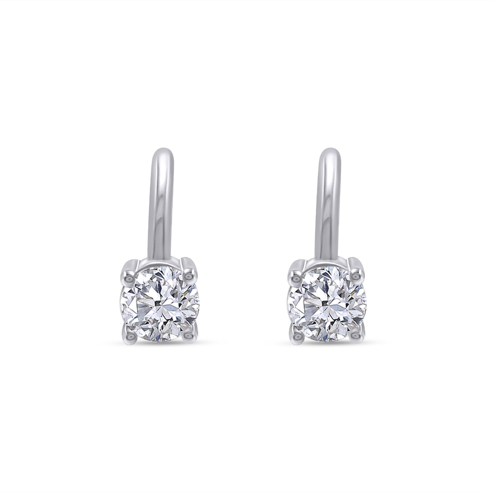 Solitaire Ear Cuff Clip On Cartilage Earrings Sterling Silver Cubic Zirconia