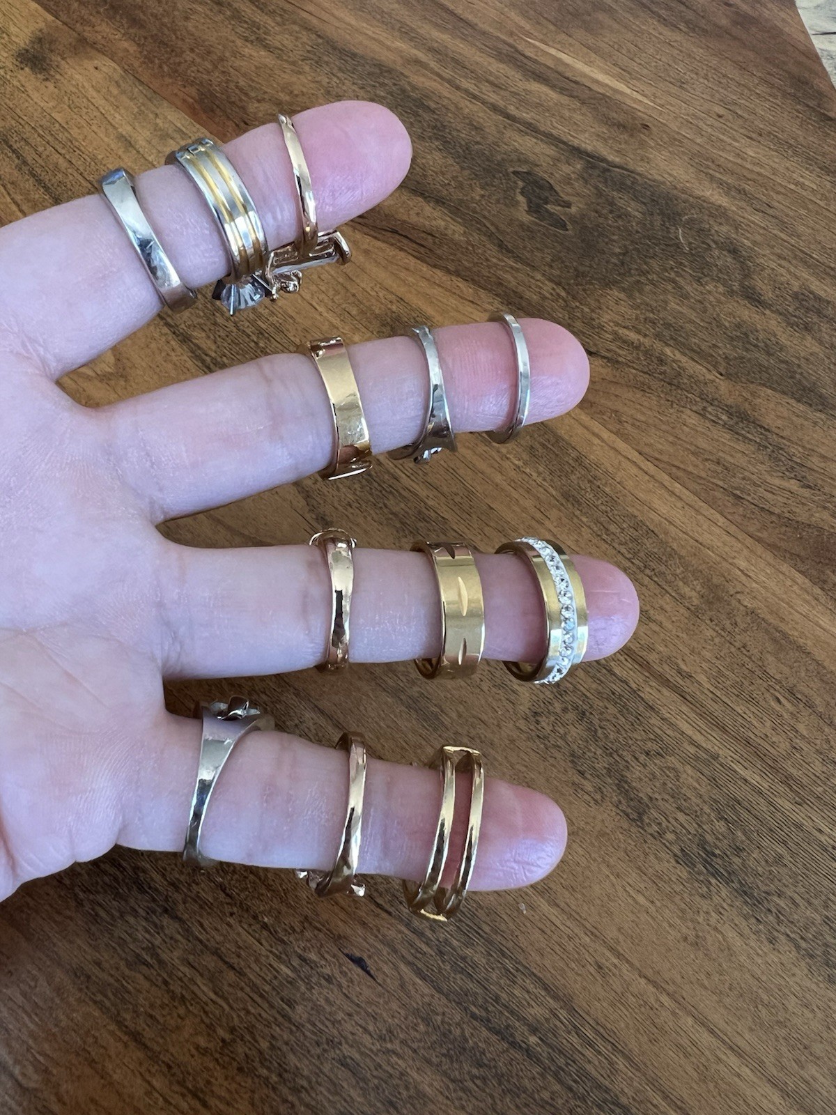 Beautiful set of rings in various colors and stones