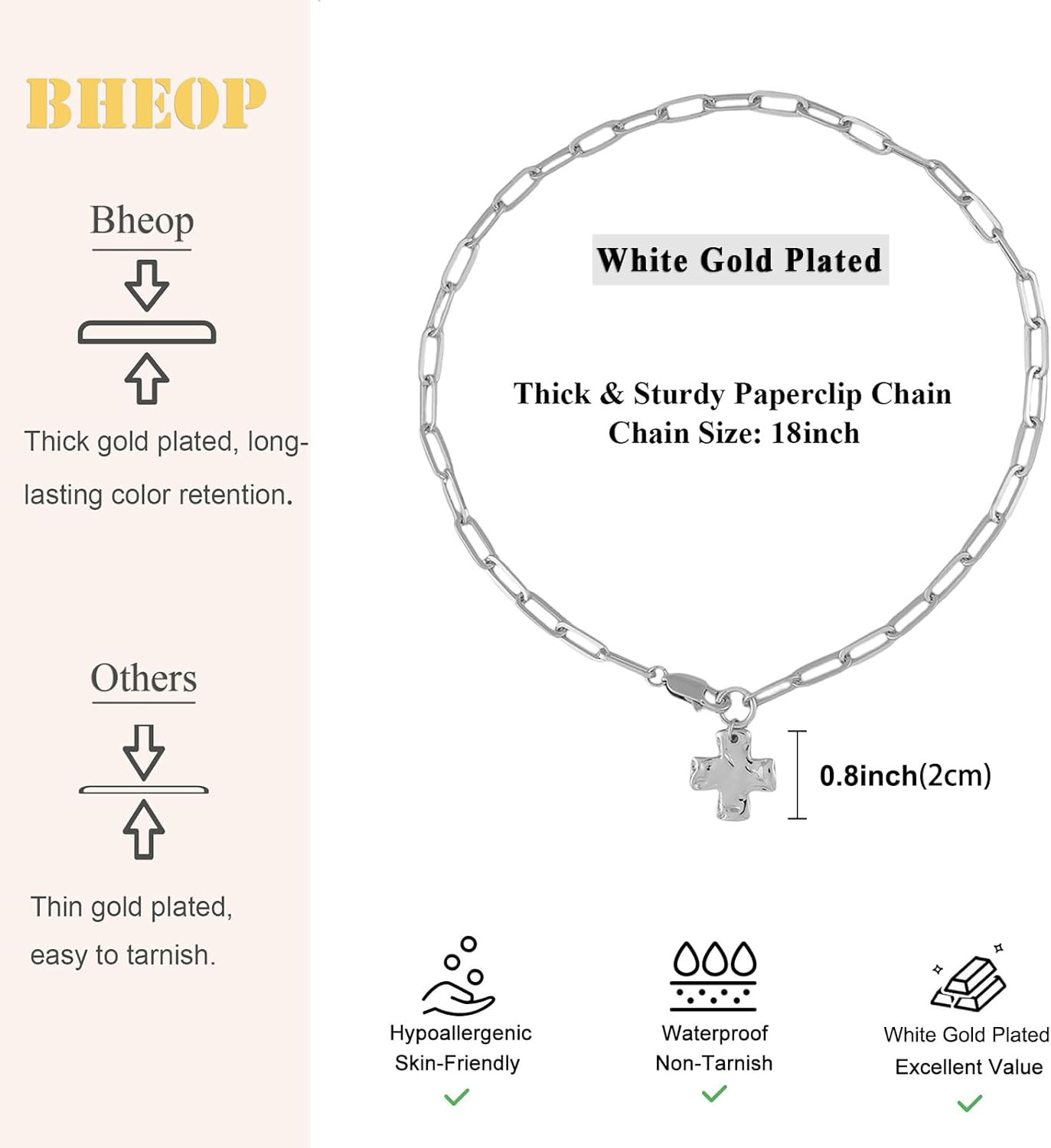 Chunky Cross Necklace for Women Trendy 14K Gold Silver Layered Statement Cross P