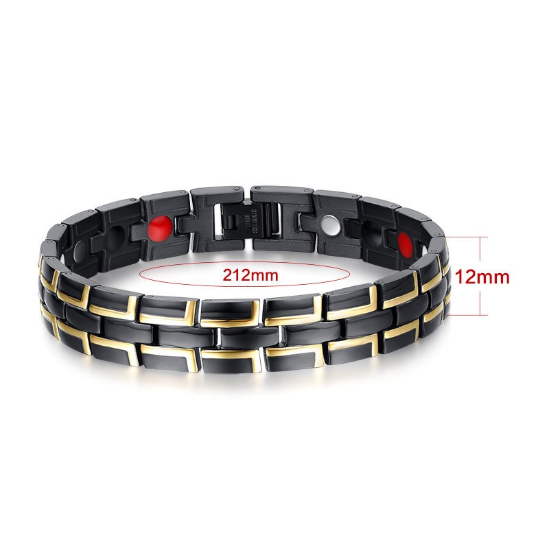 Black Energy Health Care Magnetic Theraphy Bracelet Men Power Chain Pain Relief
