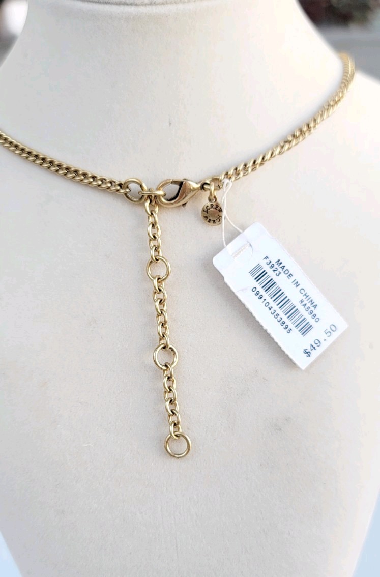 J.Crew Crystal Statement Necklace Smoky Gray Crystals Gold-tone Chain Signed
