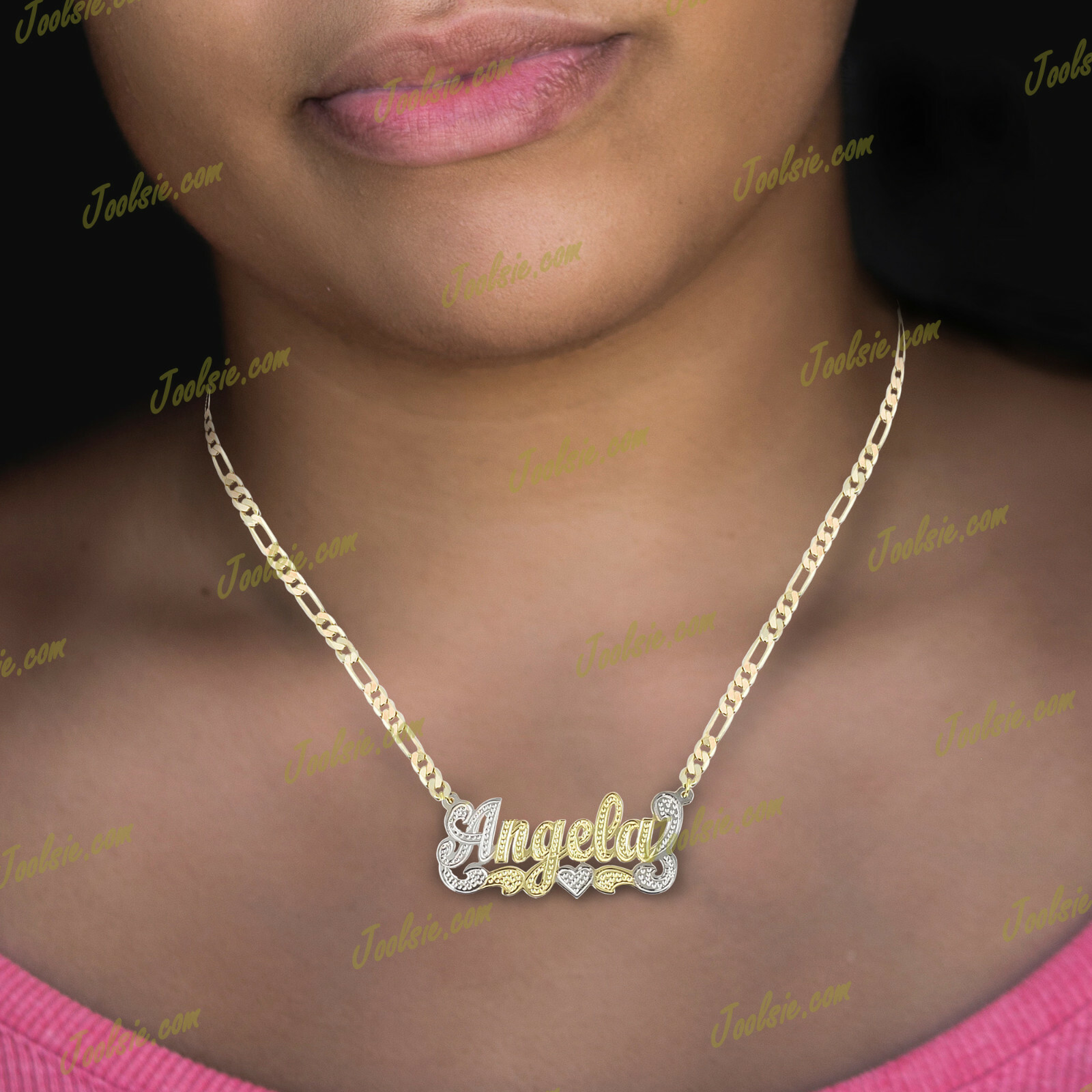 Personalized Gold Plated / 2TONE / SILVER SINGLE Name Plate Necklace ANY NAME