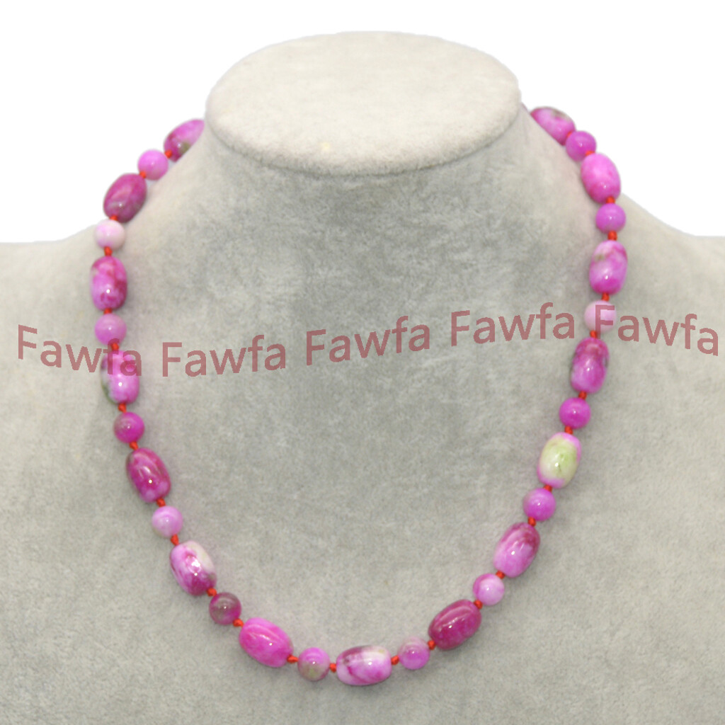 8mm Round 10x14mm Barrel Red Green Multicolor Jade Necklace Bracelet Earring Set