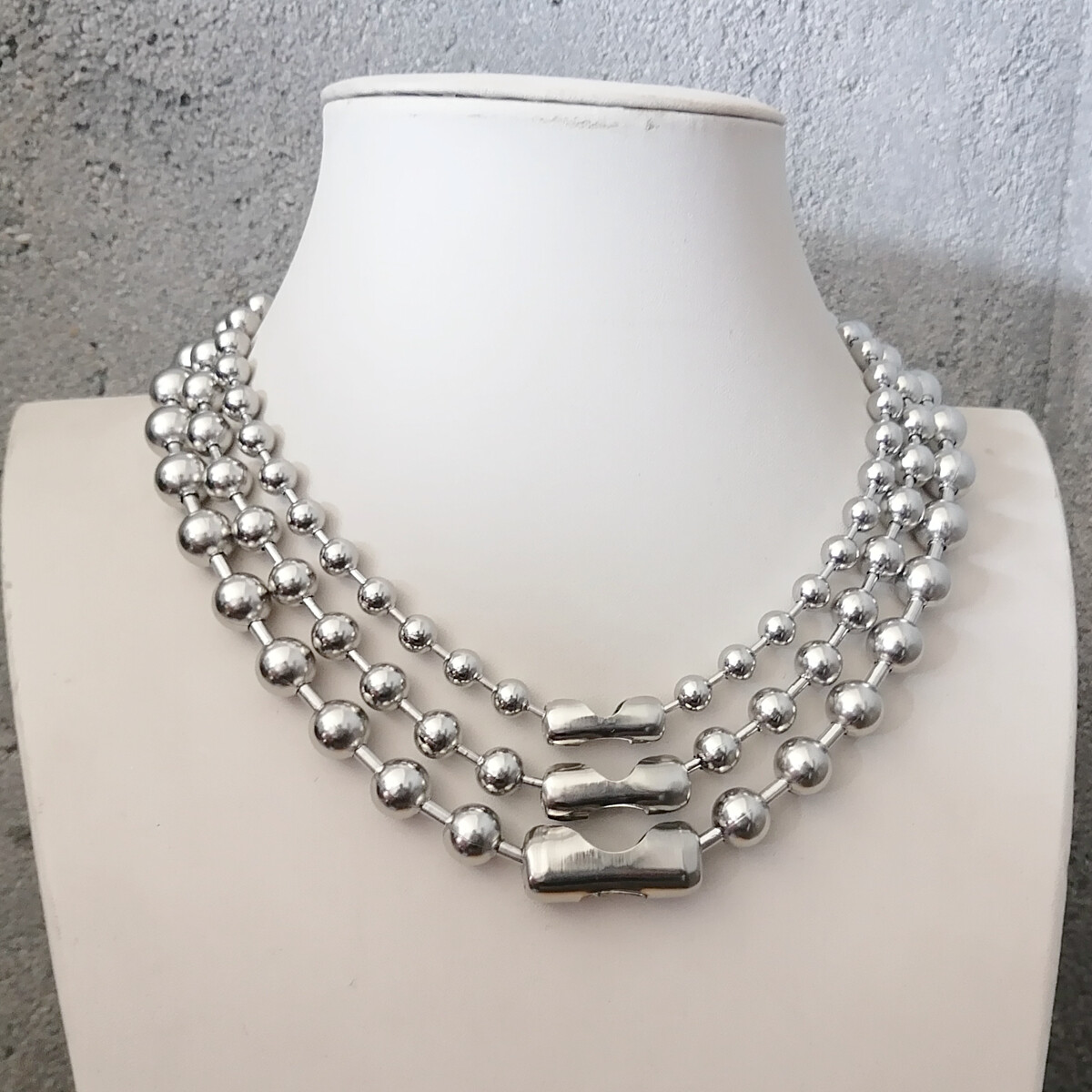 Punk Ball Chain Necklace, 316L Stainless Steel, 2000’s, Y2K, Grunge Jewelry, Pun