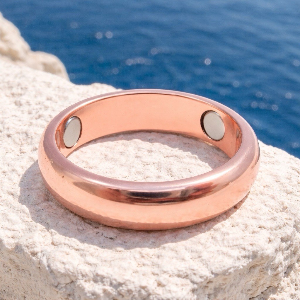 Copper Magnetic Band Ring – 3 Magnets – CMR01 -6.25mm – 1/4″ wide. Sizes 5 to 17