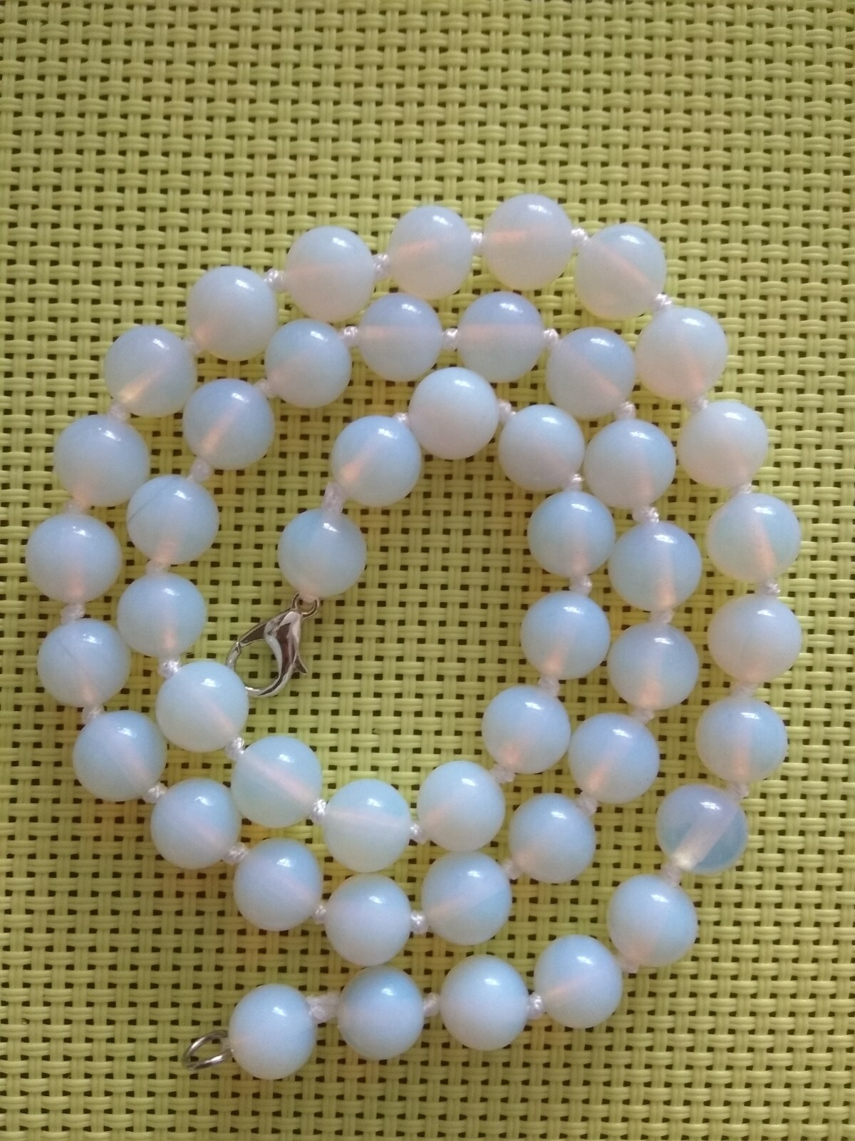 Beautiful Sri Lanka Moonstone gemstone 8mm beads necklace 17.5″- UK seller 787