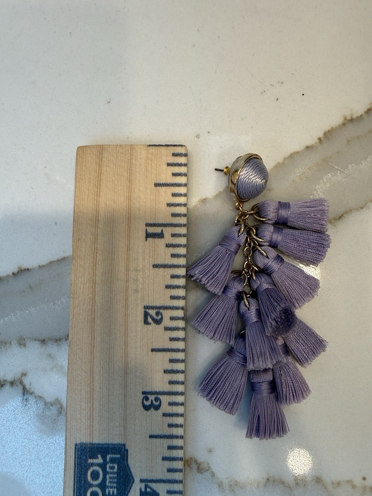 SUGARFIX Lavender Tassel Cluster Drop Post Earrings EUC